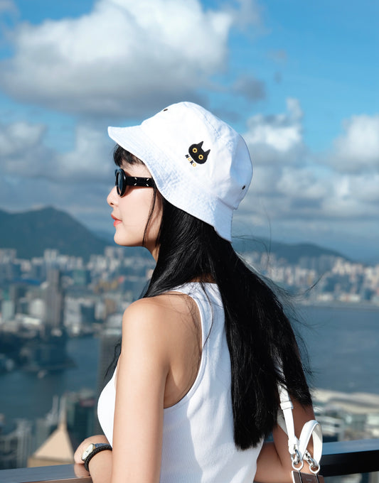 Black Cat Bucket Hat - Neko 猫 Mao 貓 Cotton Hat