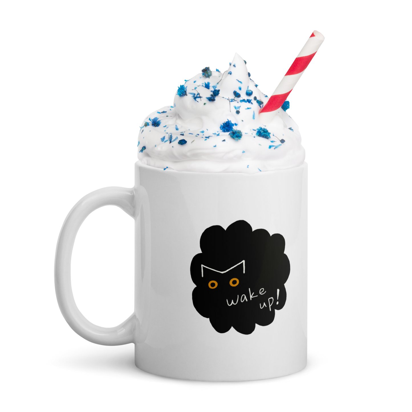 Black Cat Coffee Mug - Neko 猫 Mao 貓 Wake Up Mug 11oz