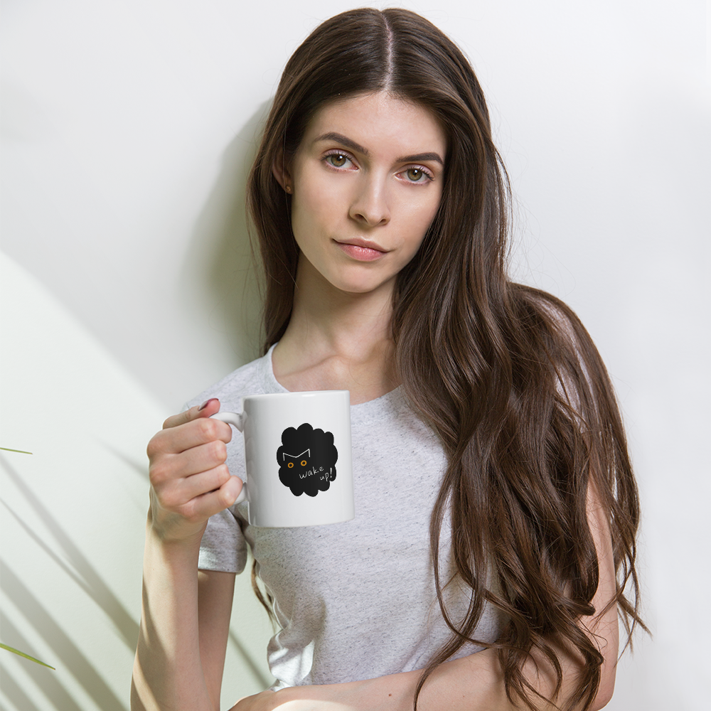 Black Cat Coffee Mug - Neko 猫 Mao 貓 Wake Up Mug 11oz